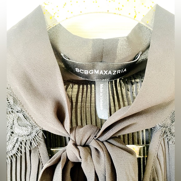 BCBGMaxAzria Black Sheer Lace Blouse - Picture 5 of 5